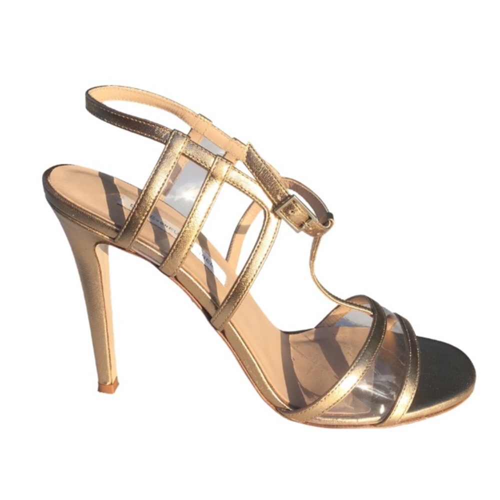 Diane Von Furstenberg Viola Metallic TStrap Sandal